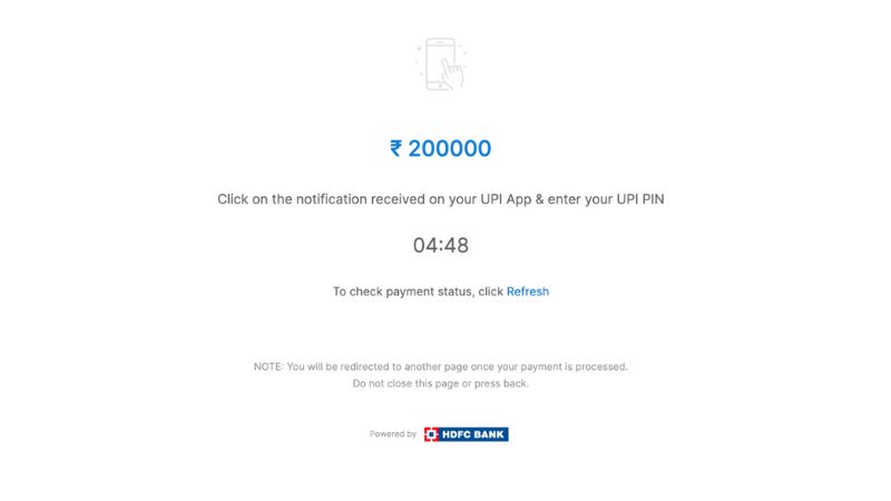 Zerodha Payment Page